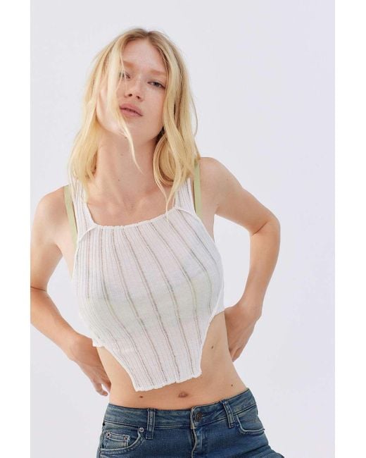 Urban Outfitters Uo Flora Corset Tank Top in White Lyst UK