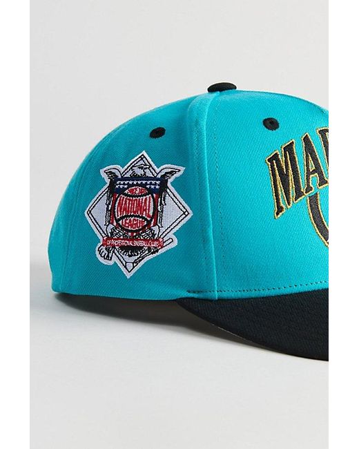 Mitchell & Ness Blue Crown Jewels Pro Miami Marlins Snapback Hat for men