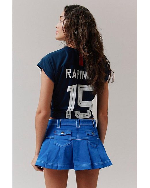 BDG Blue Genevieve Drop-Waist Micro Mini Skirt