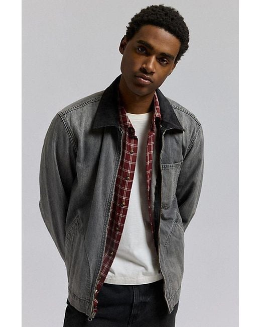 Levi's Full Zip Mechanic Denim Jacket in Gray for Men | Lyst