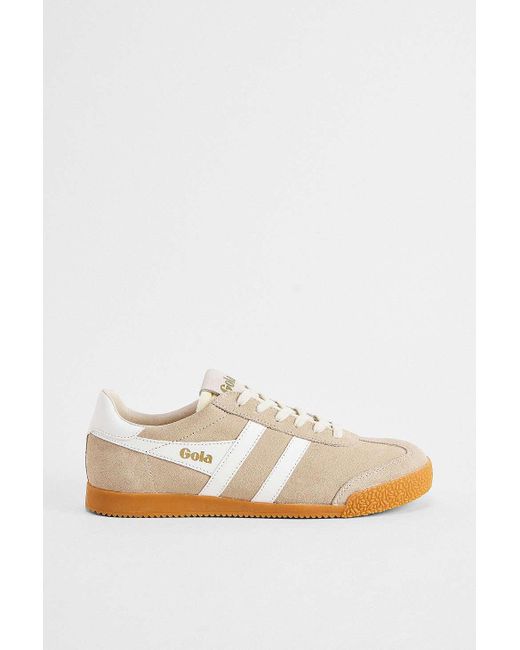 Gola Blue Beige & White Elan Suede Trainers
