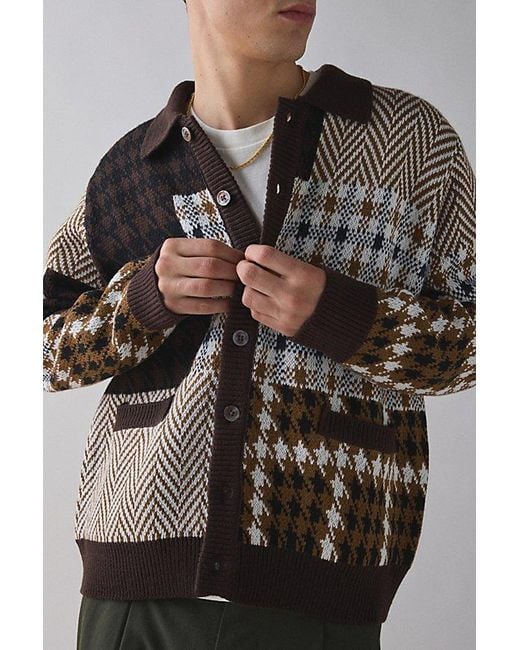 Obey Black Patchwork Cardigan for men