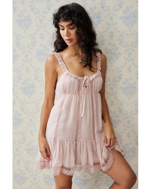 Kimchi Blue Pink Matilda Babydoll Mini Dress