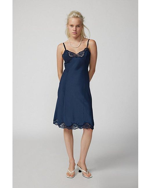 Urban Renewal Blue Remade Overdyed Slip Dress
