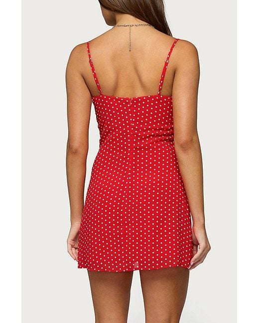 polka dot cupped chiffon mini dress Edikted Polka Dot Cupped Chiffon Mini Dress - Pink