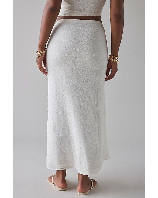Urban Outfitters White Uo Harlow Lace Low-Rise Maxi Skirt