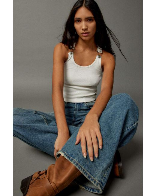 BDG Gray Utility Tank Top In Ivory,at Urban Outfitters
