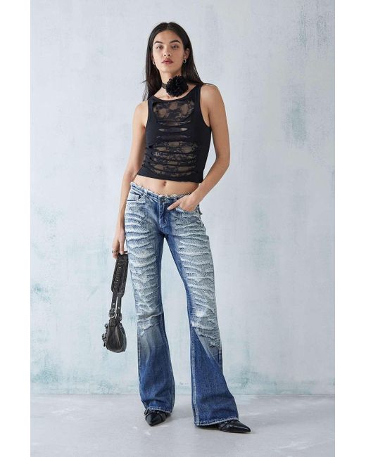 Jaded London Blue Viper Low-rise Jeans