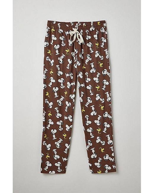 Urban Outfitters Brown Snoopy Roller Printed Lounge Pant for men