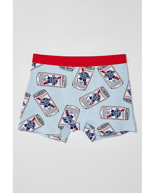 Urban Outfitters Blue Pabst Ribbon Tossed Cans Boxer Brief for men