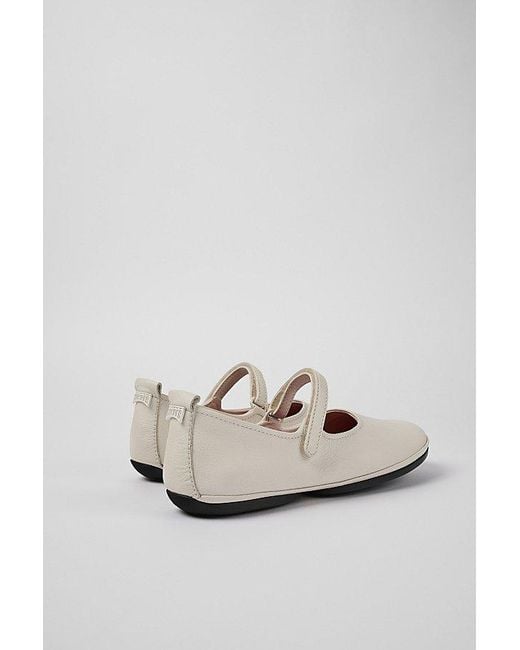 Camper White Right Leather Ballet Flat