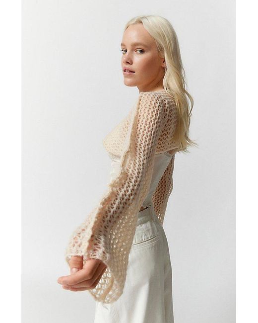 Urban Outfitters White Sammi Brushed Shrug Sweater