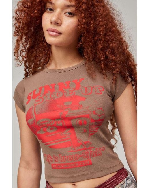 Urban Outfitters Red Uo Sunny Side Up T-shirt
