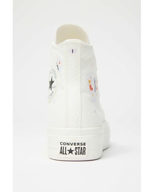 Converse Chuck Taylor All Star Lift Butterfly Wings Platform Sneaker in  White | Lyst