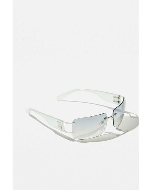 Urban Outfitters Blue Uo Maxine Y2k Rimless Sunglasses