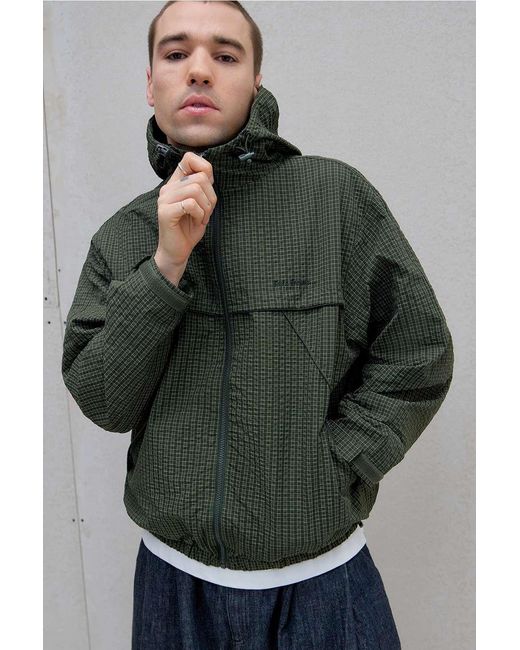 iets frans Gray Green Check Miller Anorak Jacket for men