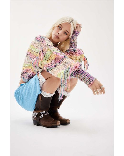 Urban Outfitters Multicolor Uo Space-dye Tassel Jumper S At
