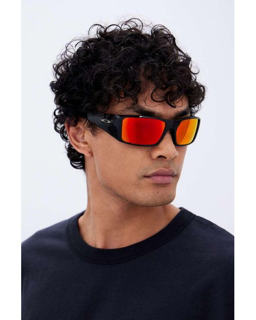 Oakley Blue Heliostat Prizm Ruby Sunglasses for men