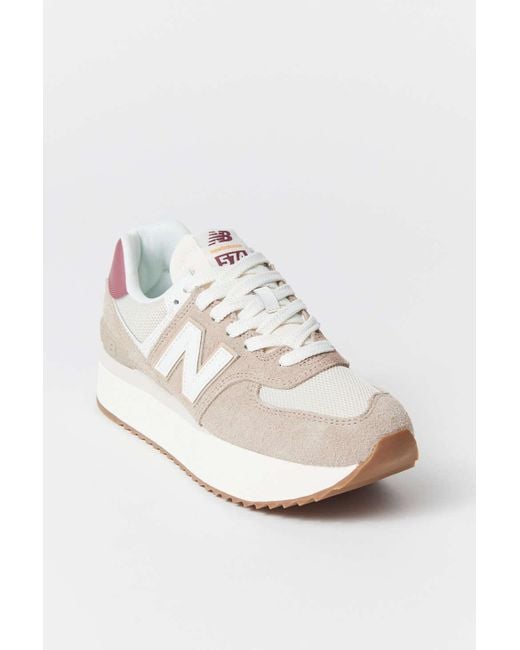 New Balance 574+ Platform Sneaker in White | Lyst