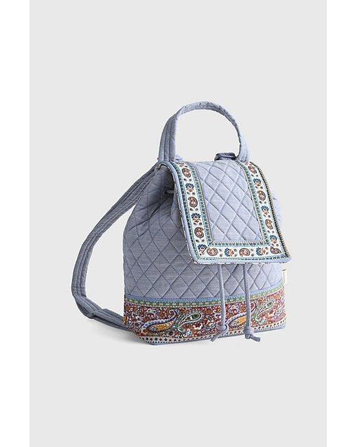 Vera Bradley Natural Quilted Cotton Drawstring Backpack