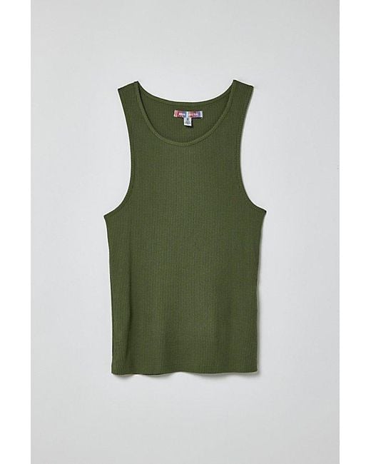 Urban Outfitters Green Uo Classic Ribbed Tank Top for men