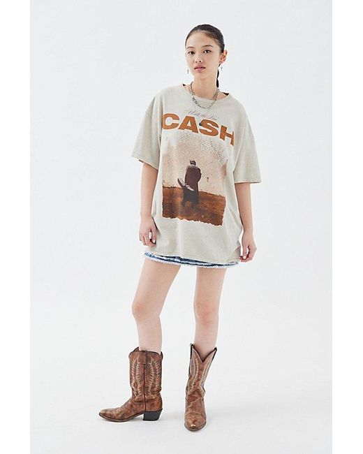 Urban Outfitters Natural Johnny Cash T-Shirt Dress