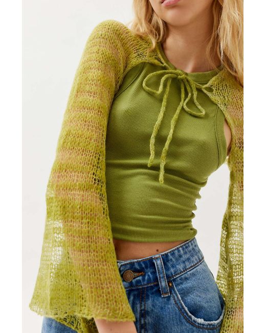 Urban Outfitters Camille Knit Shrug Cardigan in Green Lyst