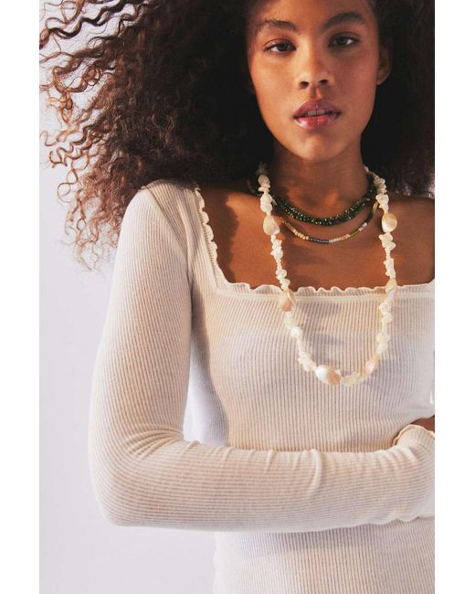 Out From Under Square Neck Layering Top In Ivory,at Urban
