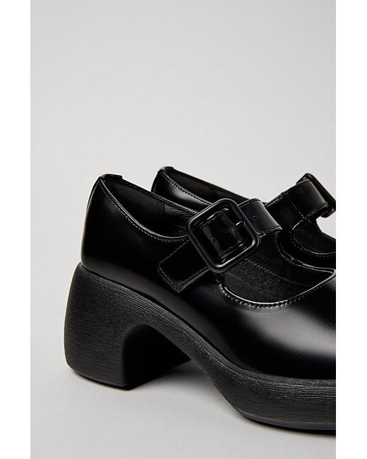 Camper Black Thelma Ii Leather Mary Jane Heel