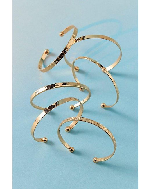 Urban Outfitters Black Etched Metal Open Cuff Bracelet Set