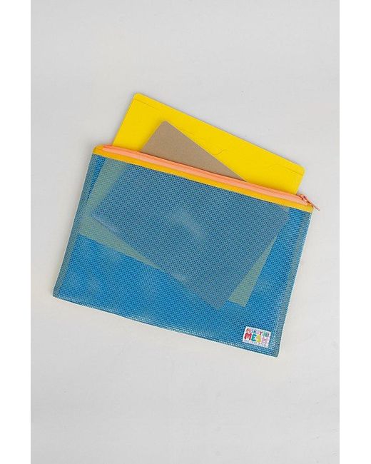 Mokuyobi Blue Flat Mesh Zip Pouch Set for men