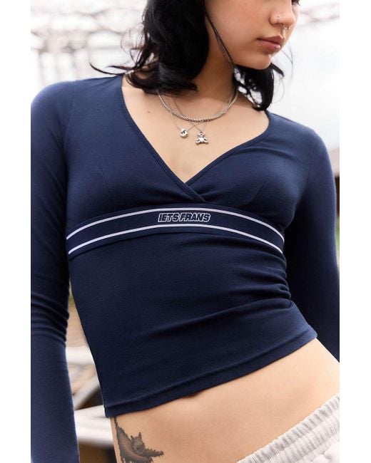 iets frans Blue Tyla Logo Elastic Long Sleeve T-shirt