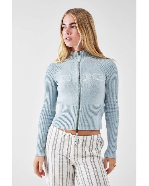 BDG Blue Zip-through Knit Track Top