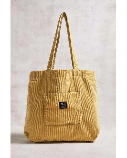 Urban Outfitters Natural Uo Corduroy Pocket Oversized Tote Bag
