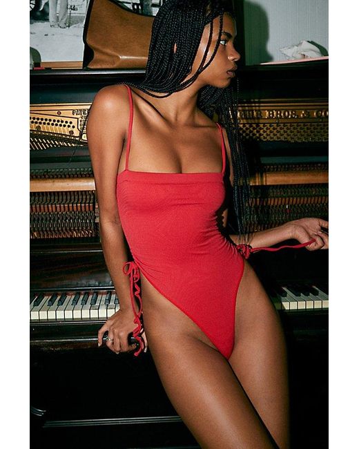 Out From Under Red Rosa Cinched One-Piece Swimsuit