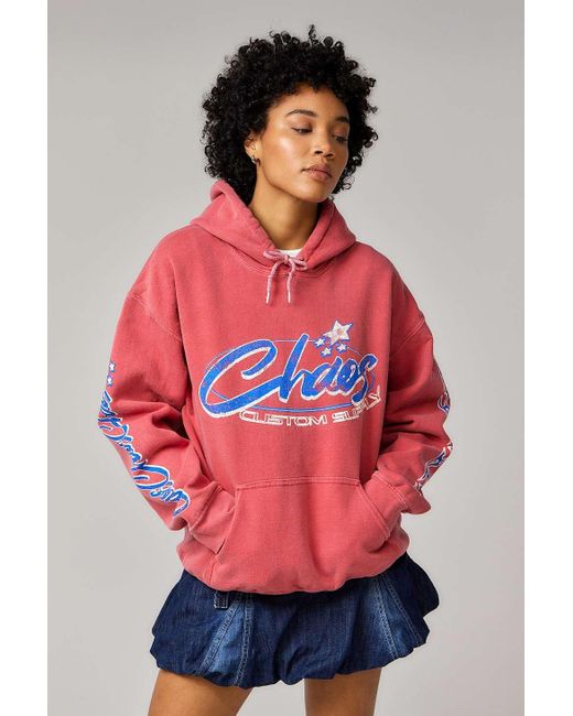 Urban Outfitters Red Uo Chaos Graphic Hoodie