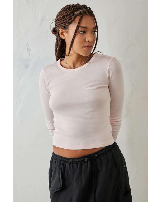 iets frans... Longsleeved Baby Tee in White Lyst