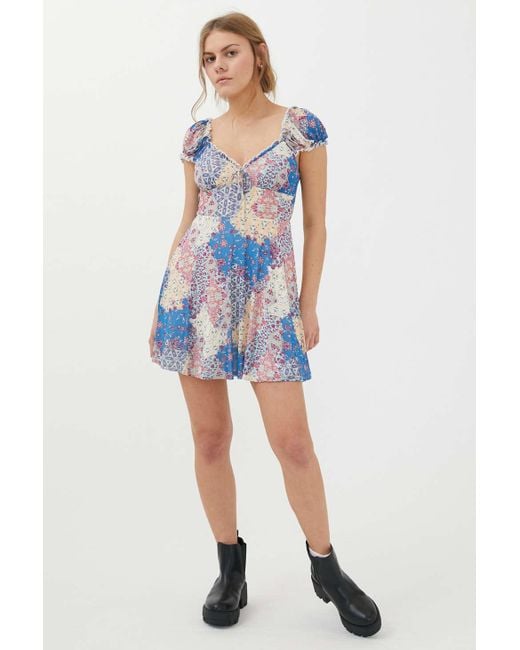 Urban Outfitters Blue Uo Audrey Mini Dress