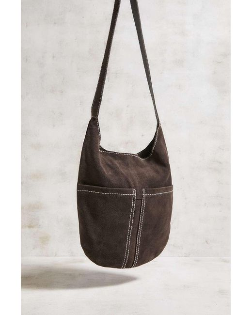 Urban Outfitters Brown Uo Suede Sling Slouchy Crossbody Bag