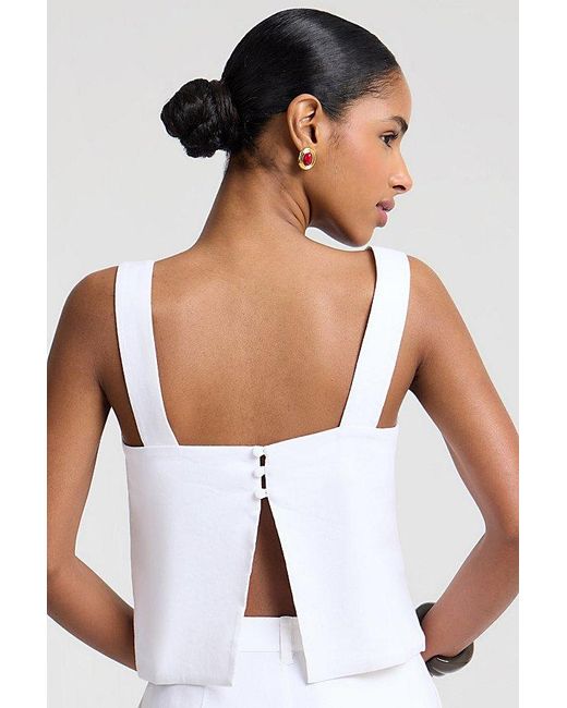 Onia White Open Back Shell Top