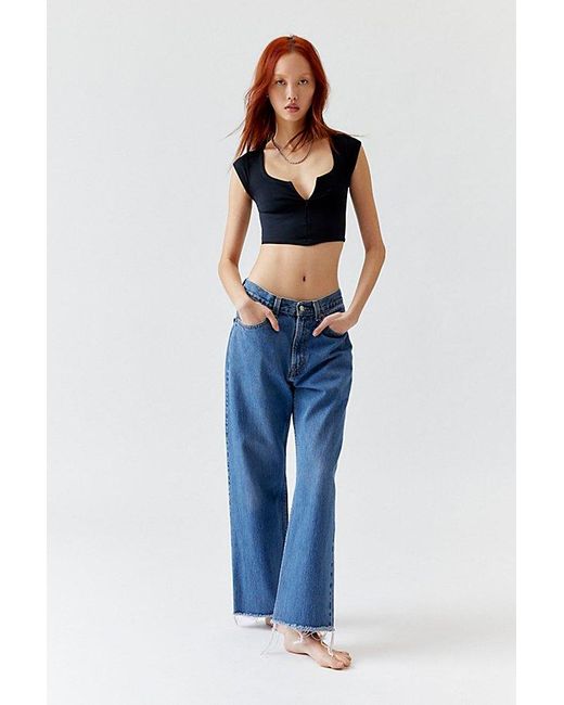 Out From Under Blue Camilla Zip Cropped Baby Tee