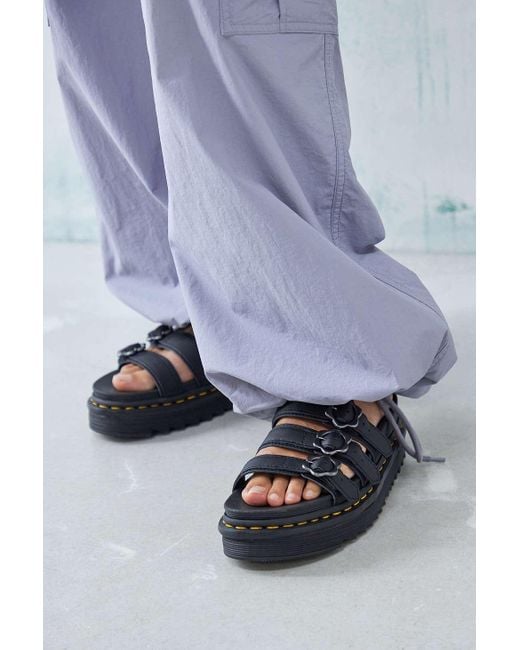 Dr. Martens Blaire Black Flower Slider Sandals