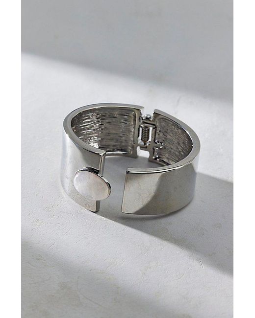 Urban Outfitters Gray Stone Inset Metal Bangle Bracelet