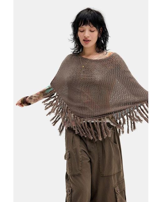 Urban Outfitters Brown Uo Jamie Poncho
