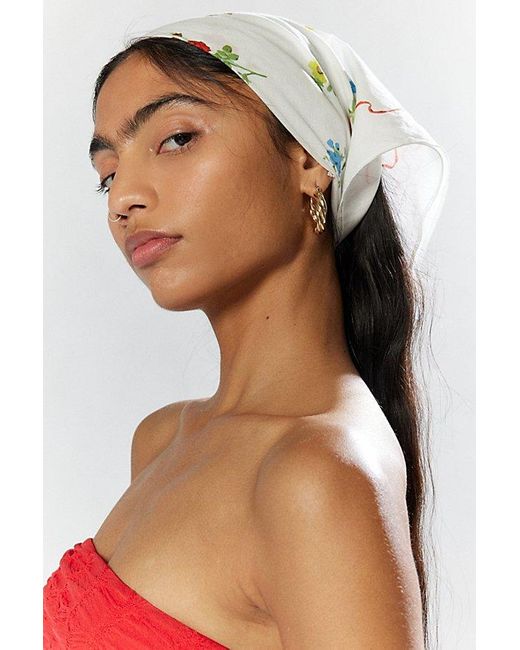 Urban Outfitters White Floral Headscarf