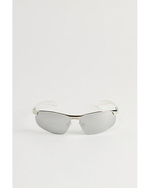 Urban Outfitters Metallic Nikko Metal Shield Sunglasses for men