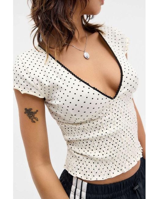 Kimchi Blue White Verity Only You Cap Sleeve Top