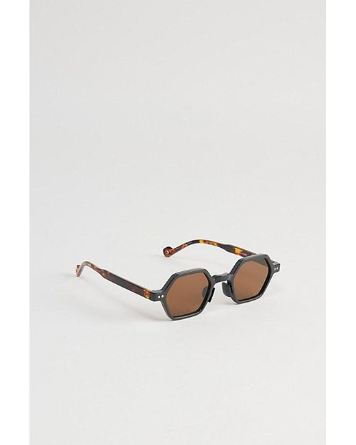 Urban Outfitters Brown Solaris Hex Sunglasses for men