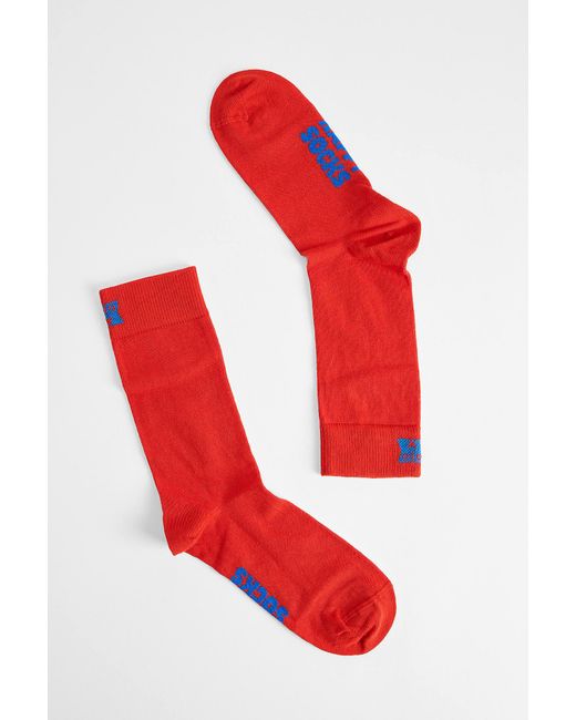 Happy Socks Red Solid Blue Socks