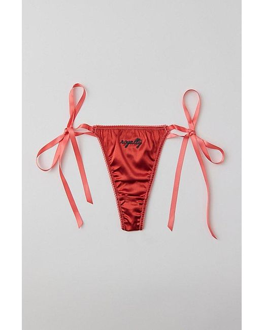 Out From Under Red Sweet Nothings Satin Bow Thong